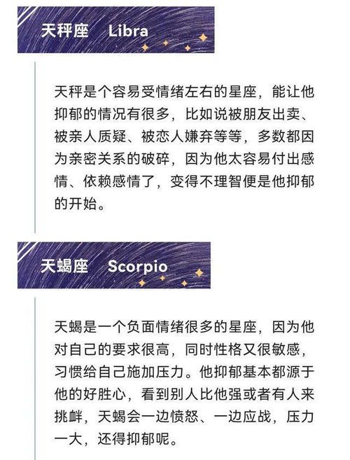 12星座抑郁症排名：谁最容易陷入情绪低谷？